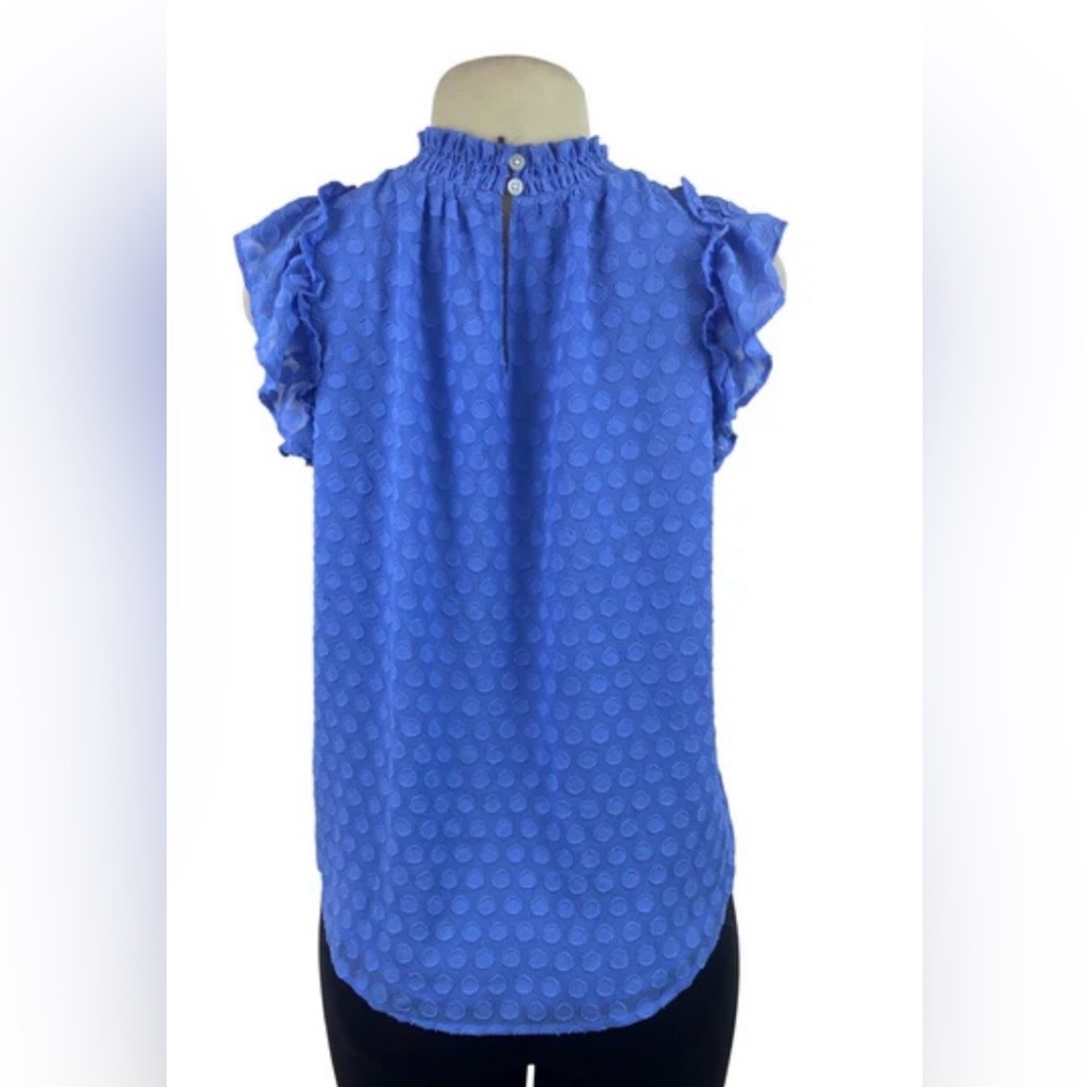 LOFT SWISS DOT RUFFLE SLEEVE TOP - Picture 12 of 13